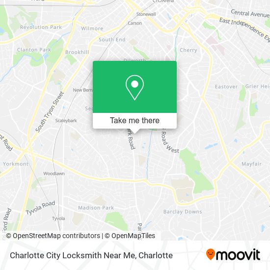 Mapa de Charlotte City Locksmith Near Me