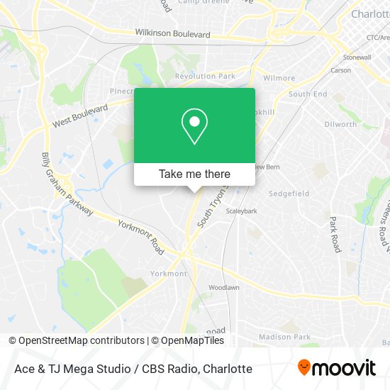 Mapa de Ace & TJ Mega Studio / CBS Radio