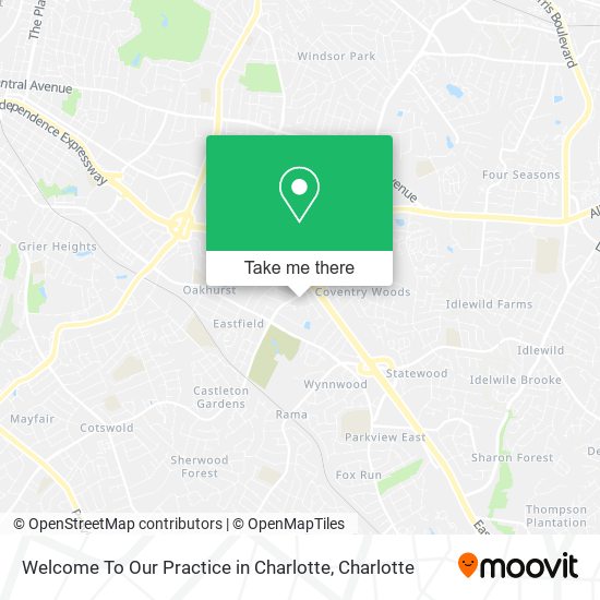 Welcome To Our Practice in Charlotte map