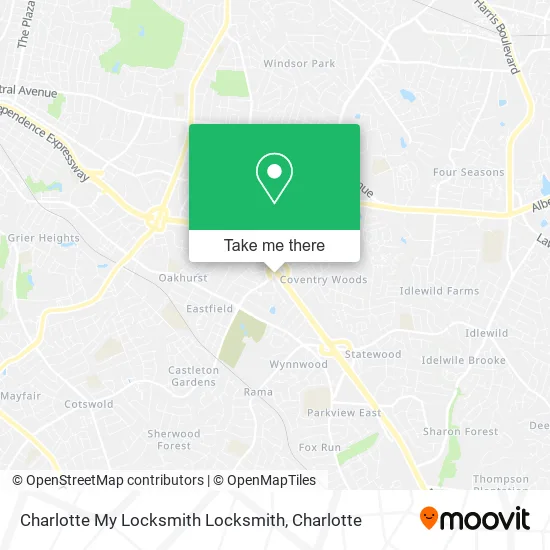 Charlotte My Locksmith Locksmith map