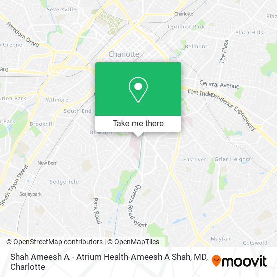 Shah Ameesh A - Atrium Health-Ameesh A Shah, MD map
