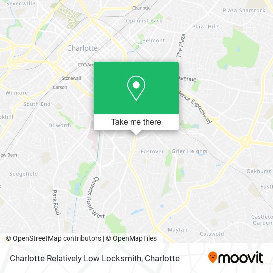 Mapa de Charlotte Relatively Low Locksmith