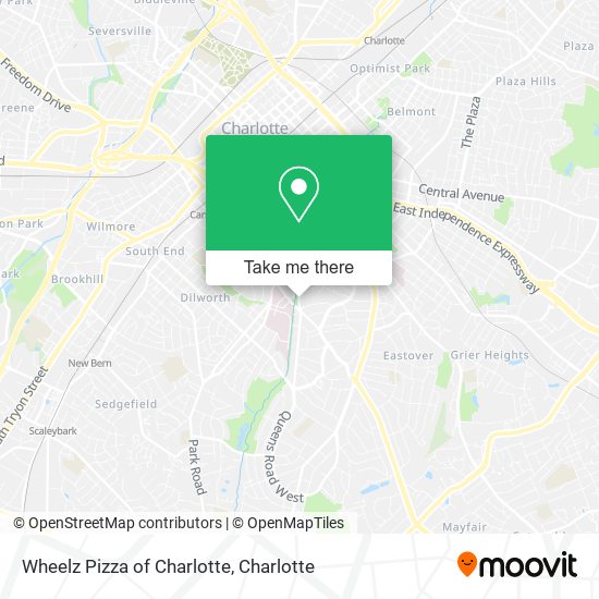 Wheelz Pizza of Charlotte map