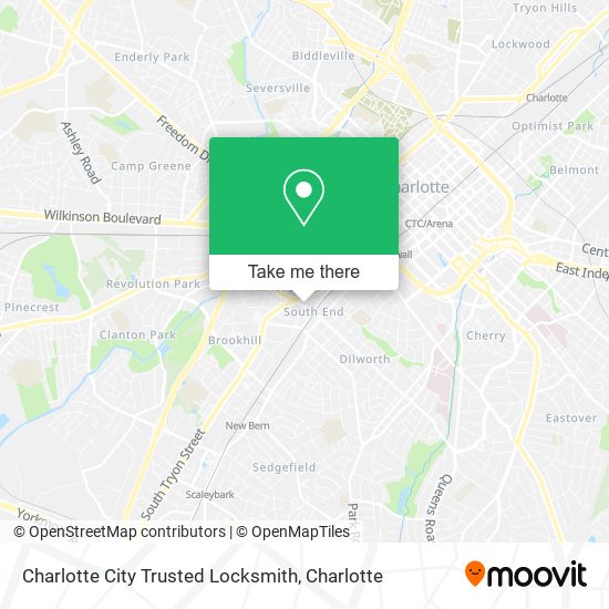 Charlotte City Trusted Locksmith map