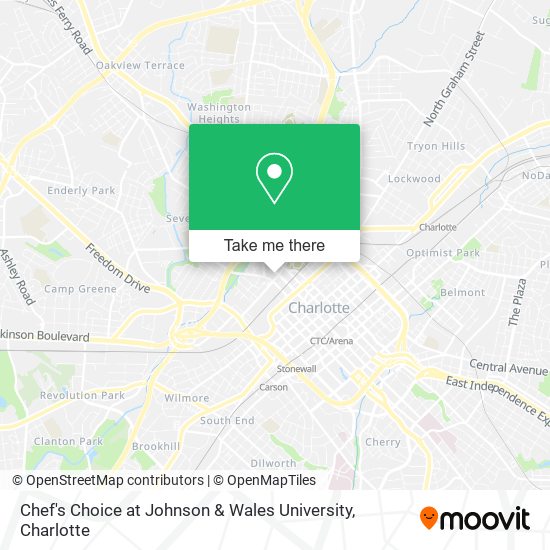Mapa de Chef's Choice at Johnson & Wales University
