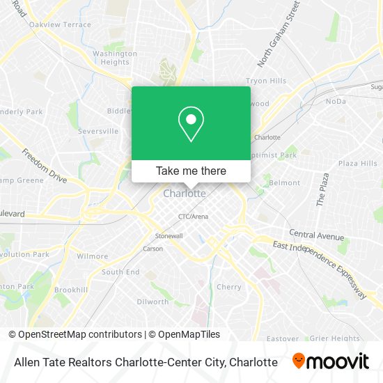 Allen Tate Realtors Charlotte-Center City map
