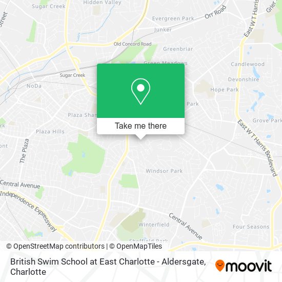 Mapa de British Swim School at East Charlotte - Aldersgate