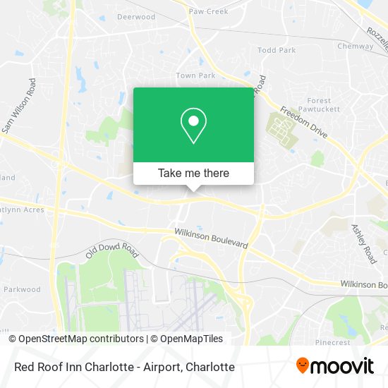 Mapa de Red Roof Inn Charlotte - Airport