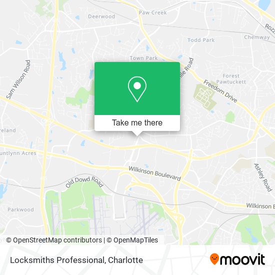 Locksmiths Professional map