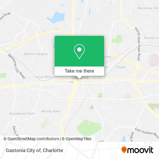 Gastonia City of map