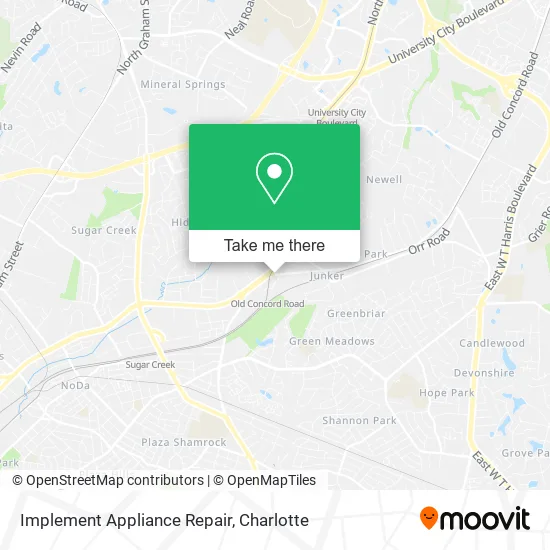 Implement Appliance Repair map