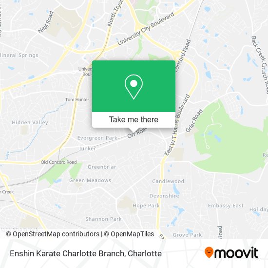 Mapa de Enshin Karate Charlotte Branch