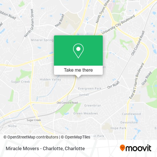 Miracle Movers - Charlotte map