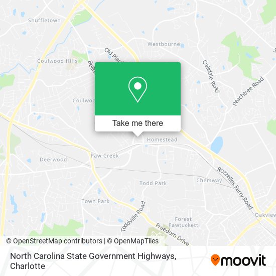 North Carolina State Government Highways map