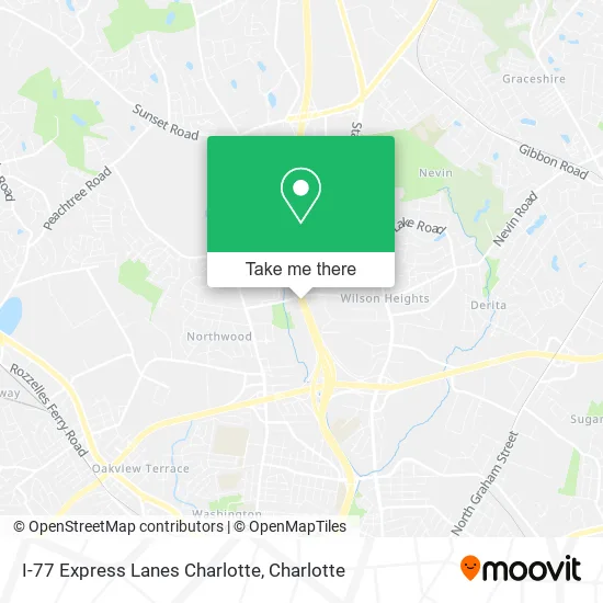 I-77 Express Lanes Charlotte map