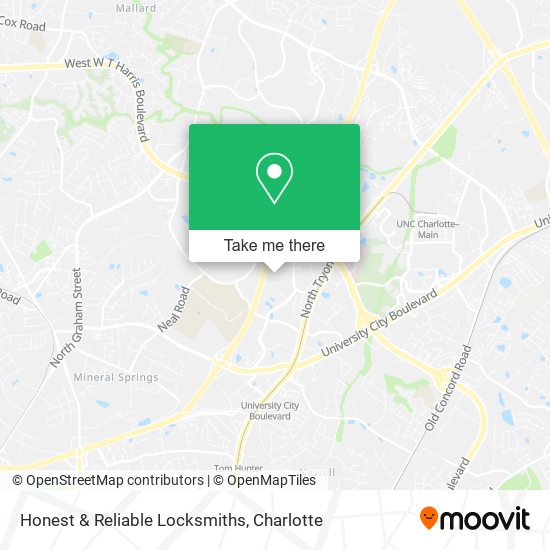 Honest & Reliable Locksmiths map