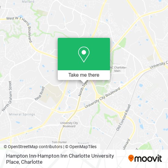 Mapa de Hampton Inn-Hampton Inn Charlotte University Place