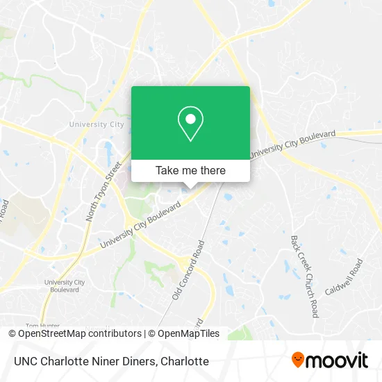 Mapa de UNC Charlotte Niner Diners