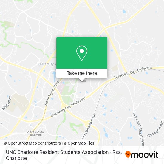 Mapa de UNC Charlotte Resident Students Association - Rsa