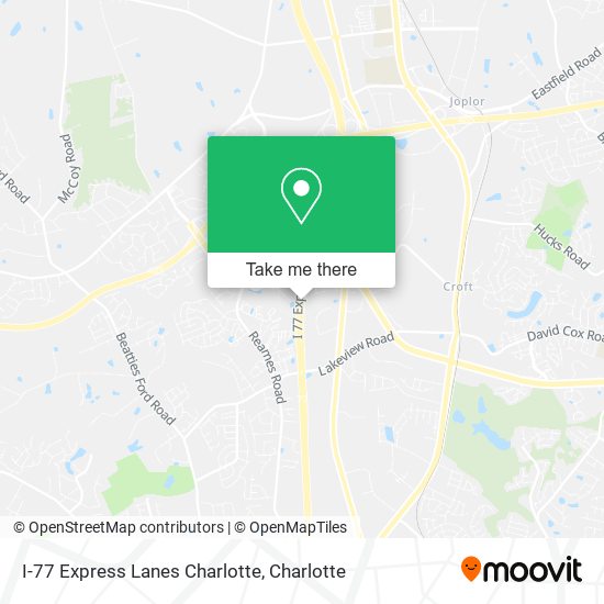 I-77 Express Lanes Charlotte map