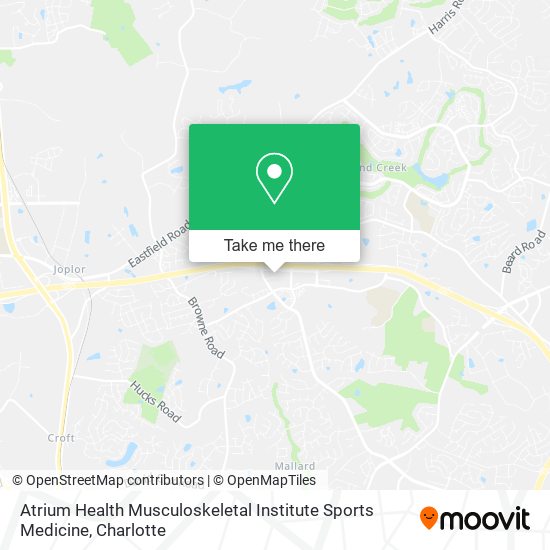 Mapa de Atrium Health Musculoskeletal Institute Sports Medicine