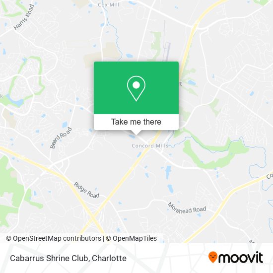 Cabarrus Shrine Club map