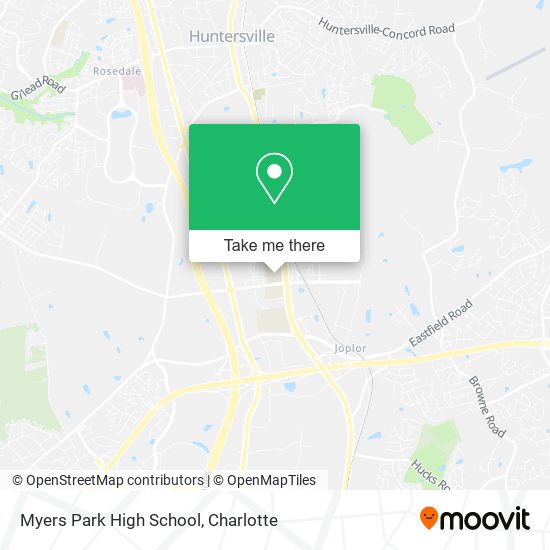 Myers Park High School map