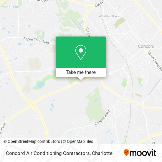 Concord Air Conditioning Contractors map