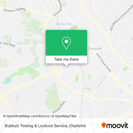 Mapa de Bubba's Towing & Lockout Service