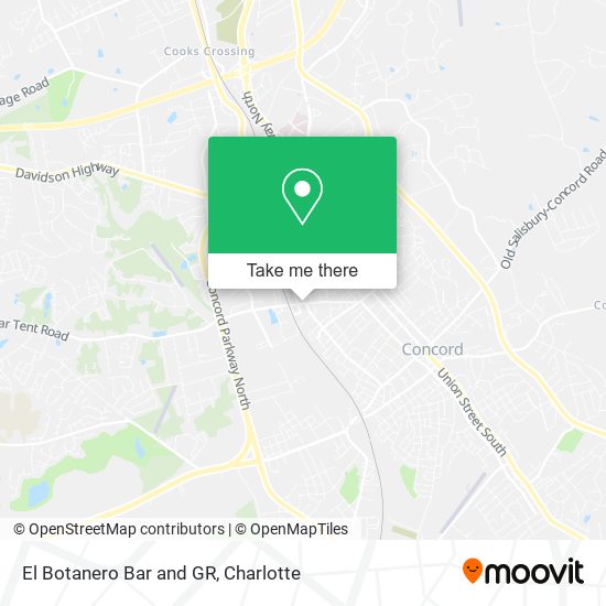El Botanero Bar and GR map