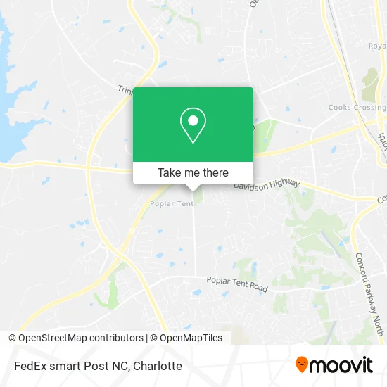 FedEx smart Post NC map