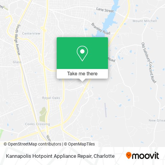 Mapa de Kannapolis Hotpoint Appliance Repair