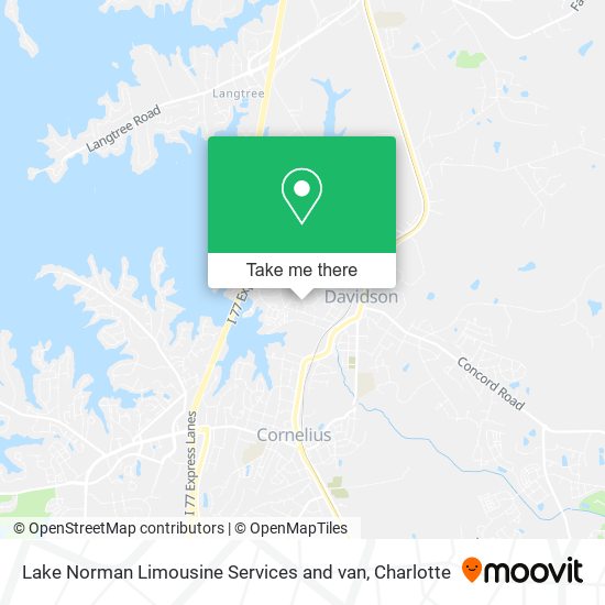 Lake Norman Limousine Services and van map