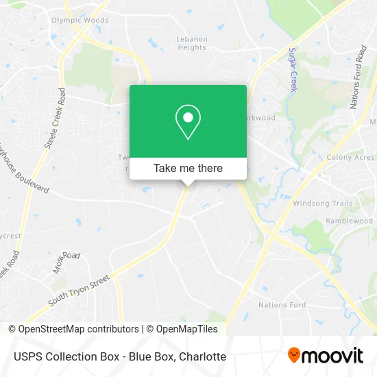 USPS Collection Box - Blue Box map