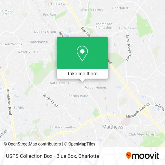 USPS Collection Box - Blue Box map