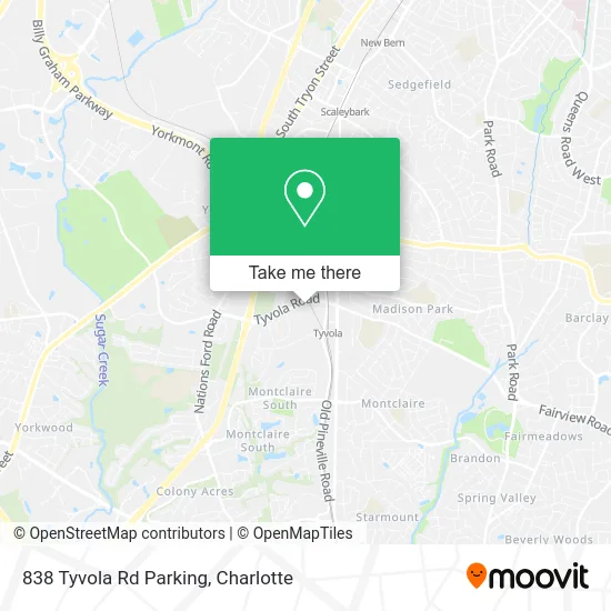 838 Tyvola Rd Parking map
