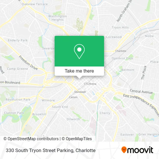 Mapa de 330 South Tryon Street Parking