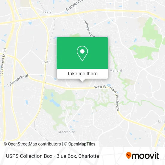 Mapa de USPS Collection Box - Blue Box