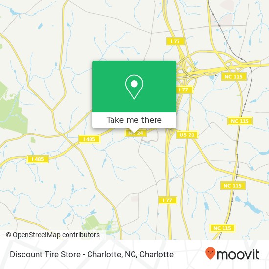 Discount Tire Store - Charlotte, NC map