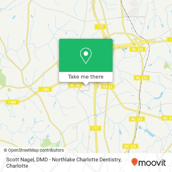 Scott Nagel, DMD - Northlake Charlotte Dentistry map