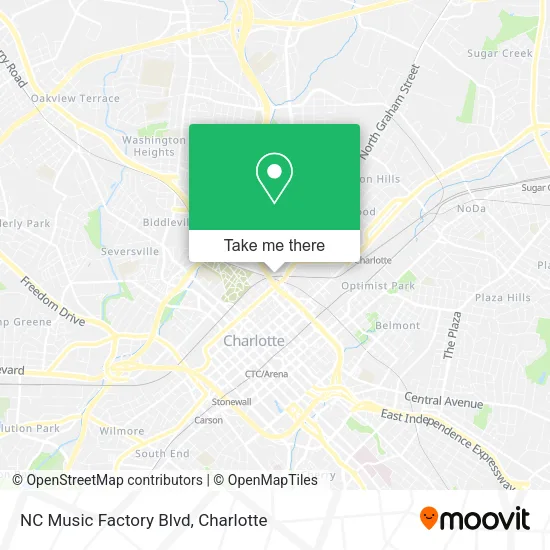 NC Music Factory Blvd map