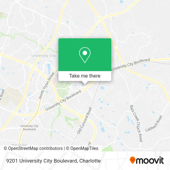 9201 University City Boulevard map