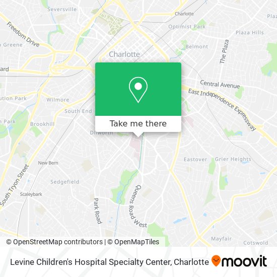 Levine Children's Hospital Specialty Center map