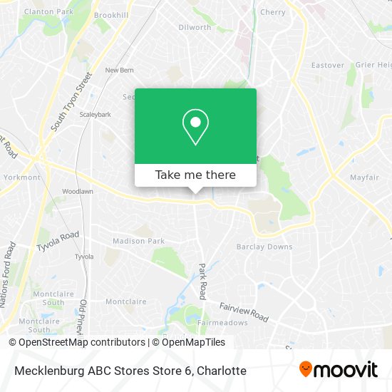 Mecklenburg ABC Stores Store 6 map