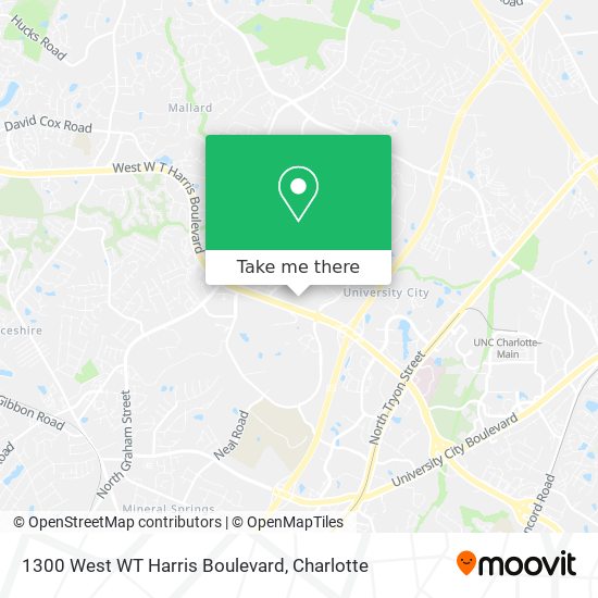 Mapa de 1300 West WT Harris Boulevard