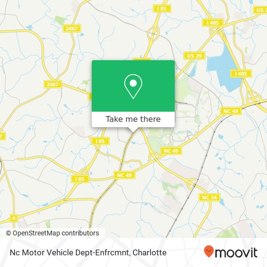 Mapa de Nc Motor Vehicle Dept-Enfrcmnt