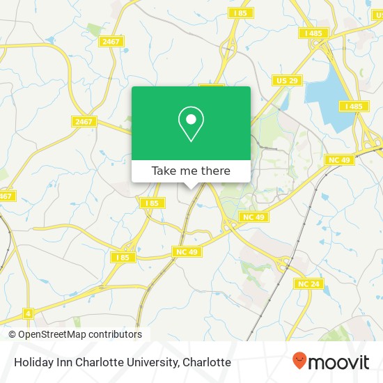 Mapa de Holiday Inn Charlotte University