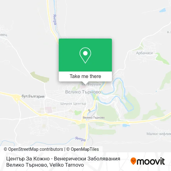 Карта Център За Кожно - Венерически Заболявания Велико Търново