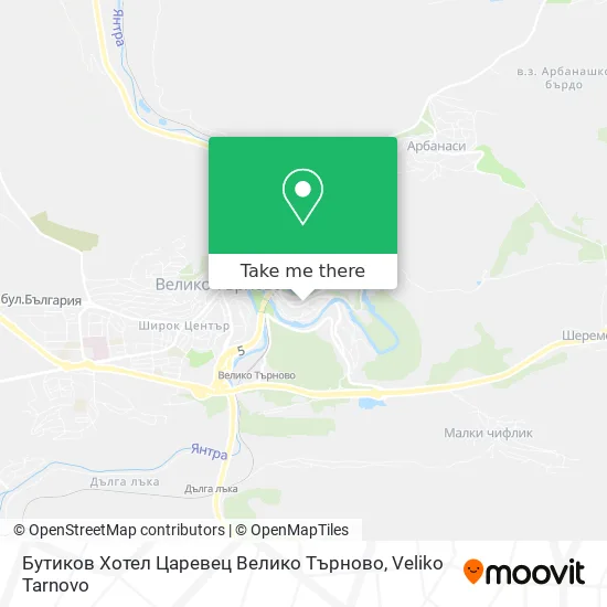 Бутиков Хотел Царевец Велико Търново map