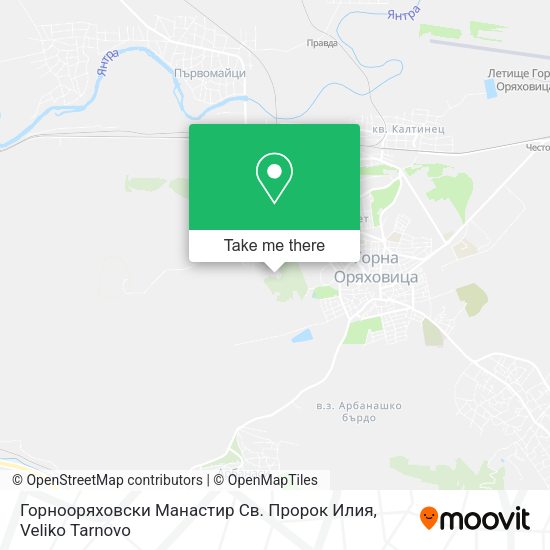Карта Горнооряховски Манастир Св. Пророк Илия